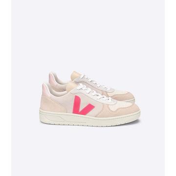 Veja V-10 SUEDE Joggesko Dame Beige | NO 642XYU